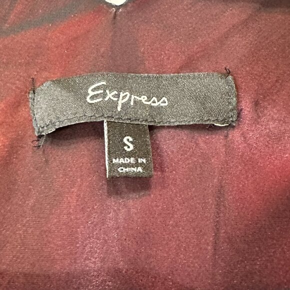 Women Vintage Express Halter Blouse Ruffle Flower Red Black Pink Size S Back Bow - Picture 10 of 11